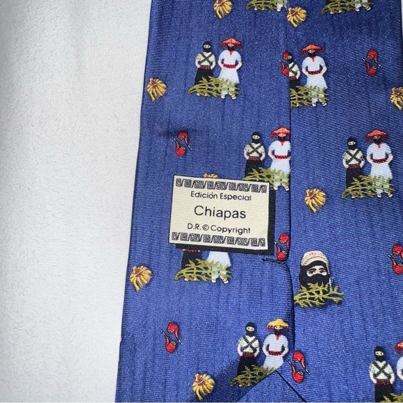 Pineda Covalin Blue CHIAPAS Silk Tie - Picture 4 of 6